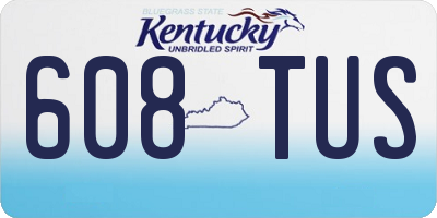 KY license plate 608TUS
