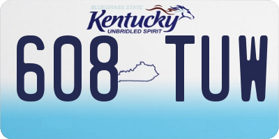 KY license plate 608TUW