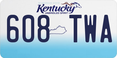 KY license plate 608TWA