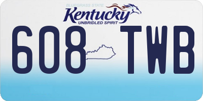 KY license plate 608TWB