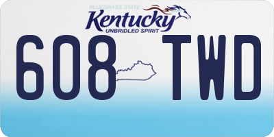 KY license plate 608TWD