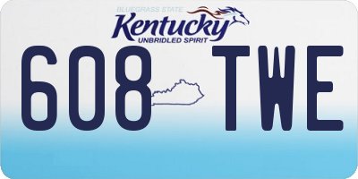 KY license plate 608TWE
