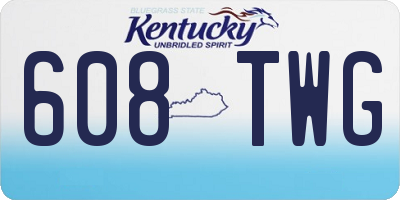 KY license plate 608TWG