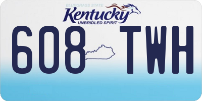 KY license plate 608TWH