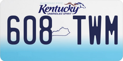 KY license plate 608TWM