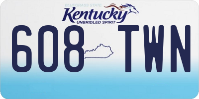 KY license plate 608TWN