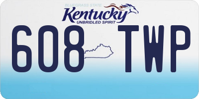 KY license plate 608TWP