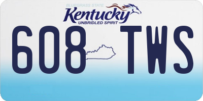 KY license plate 608TWS