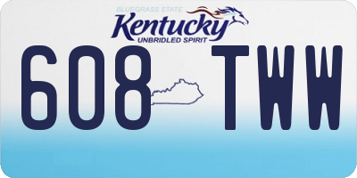 KY license plate 608TWW