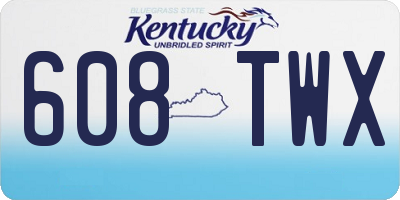 KY license plate 608TWX