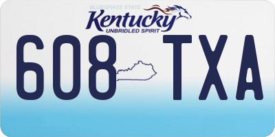 KY license plate 608TXA