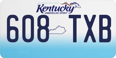KY license plate 608TXB