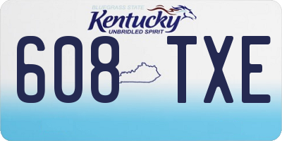 KY license plate 608TXE