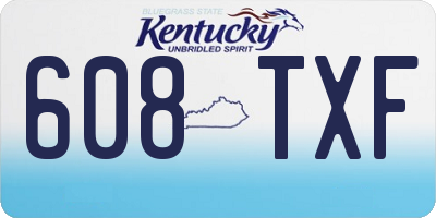 KY license plate 608TXF