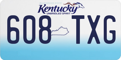 KY license plate 608TXG