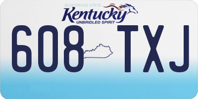 KY license plate 608TXJ