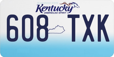 KY license plate 608TXK