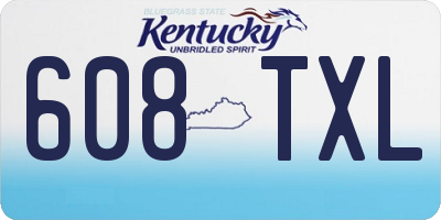 KY license plate 608TXL