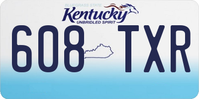 KY license plate 608TXR