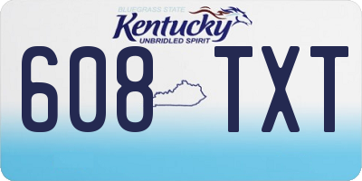 KY license plate 608TXT