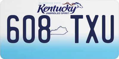 KY license plate 608TXU