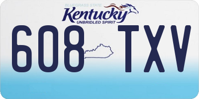 KY license plate 608TXV