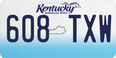 KY license plate 608TXW
