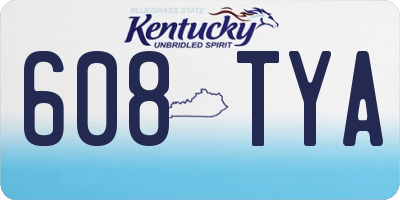 KY license plate 608TYA