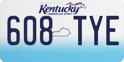 KY license plate 608TYE