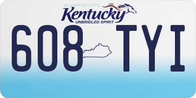 KY license plate 608TYI