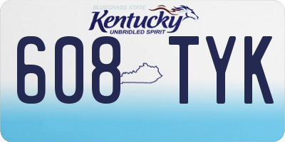KY license plate 608TYK