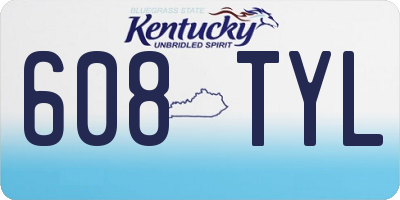 KY license plate 608TYL