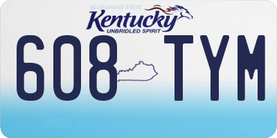 KY license plate 608TYM
