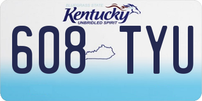KY license plate 608TYU