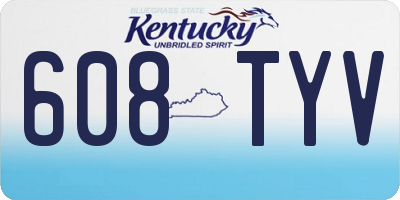 KY license plate 608TYV