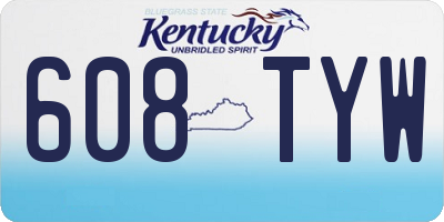 KY license plate 608TYW
