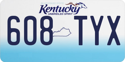 KY license plate 608TYX