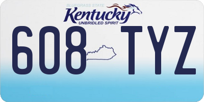 KY license plate 608TYZ