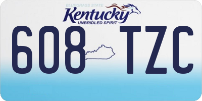 KY license plate 608TZC