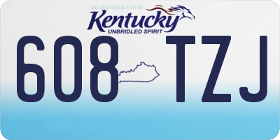 KY license plate 608TZJ