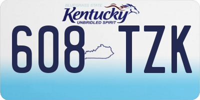 KY license plate 608TZK