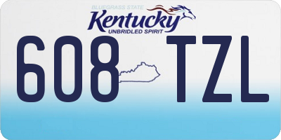 KY license plate 608TZL