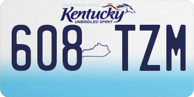 KY license plate 608TZM