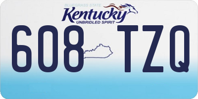 KY license plate 608TZQ
