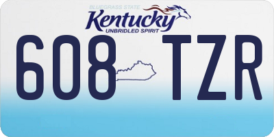 KY license plate 608TZR