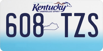 KY license plate 608TZS