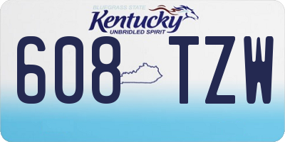 KY license plate 608TZW