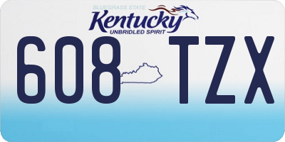 KY license plate 608TZX