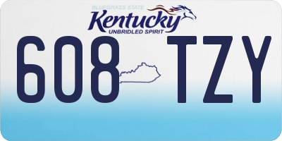 KY license plate 608TZY