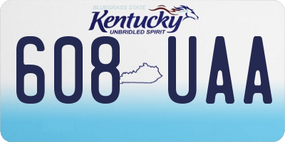 KY license plate 608UAA